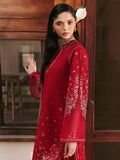 Red-Hussain Rehar Eid Pret SS 26 Lawn Embroidered Stitched 3-Piece Suit-Scarlet
