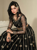 Black Hani & Umaima Organza Embroidered Lehenga-Gul e Rehab