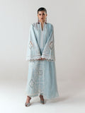 Blue-Jugnu By Hussain Rehar SS'26 Edit III Cotton Embroidered Unstitched 3-Piece Suit-Dira