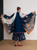 Blue-Jugnu By Hussain Rehar SS'26-Edit IV Cotton Embroidered Stitched 3-Piece Suit-Jiro