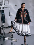 Black and Ivory-Jugnu By Hussain Rehar SS'26-Edit IV Cotton Embroidered Stitched 2-Piece Suit-Kenji