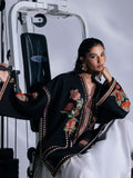 Black and Ivory-Jugnu By Hussain Rehar SS'26-Edit IV Cotton Embroidered Stitched 2-Piece Suit-Kenji