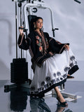 Black and Ivory-Jugnu By Hussain Rehar SS'26-Edit IV Cotton Embroidered Stitched 2-Piece Suit-Kenji