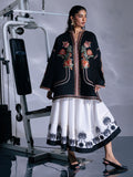 Black and Ivory-Jugnu By Hussain Rehar SS'26-Edit IV Cotton Embroidered Stitched 2-Piece Suit-Kenji