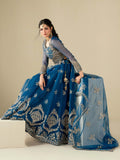 Blue Hani & Umaima Organza Embroidered Lehenga-Noor e Saba