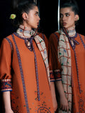 Orange Jugnu By Hussain Rehar SS'26-Edit IV Cotton Embroidered Stitched 3-Piece Suit-Yona