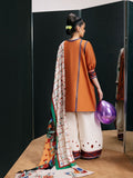 Orange Jugnu By Hussain Rehar SS'26-Edit IV Cotton Embroidered Stitched 3-Piece Suit-Yona