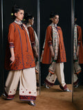 Orange Jugnu By Hussain Rehar SS'26-Edit IV Cotton Embroidered Stitched 3-Piece Suit-Yona