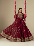 Maroon Hani & Umaima Chiffon Embroidered Stitched 2-Piece Suit-Jiya