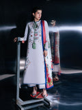 Blue-Jugnu By Hussain Rehar SS'26-Edit IV Cotton Embroidered Stitched 3-Piece Suit-Zana