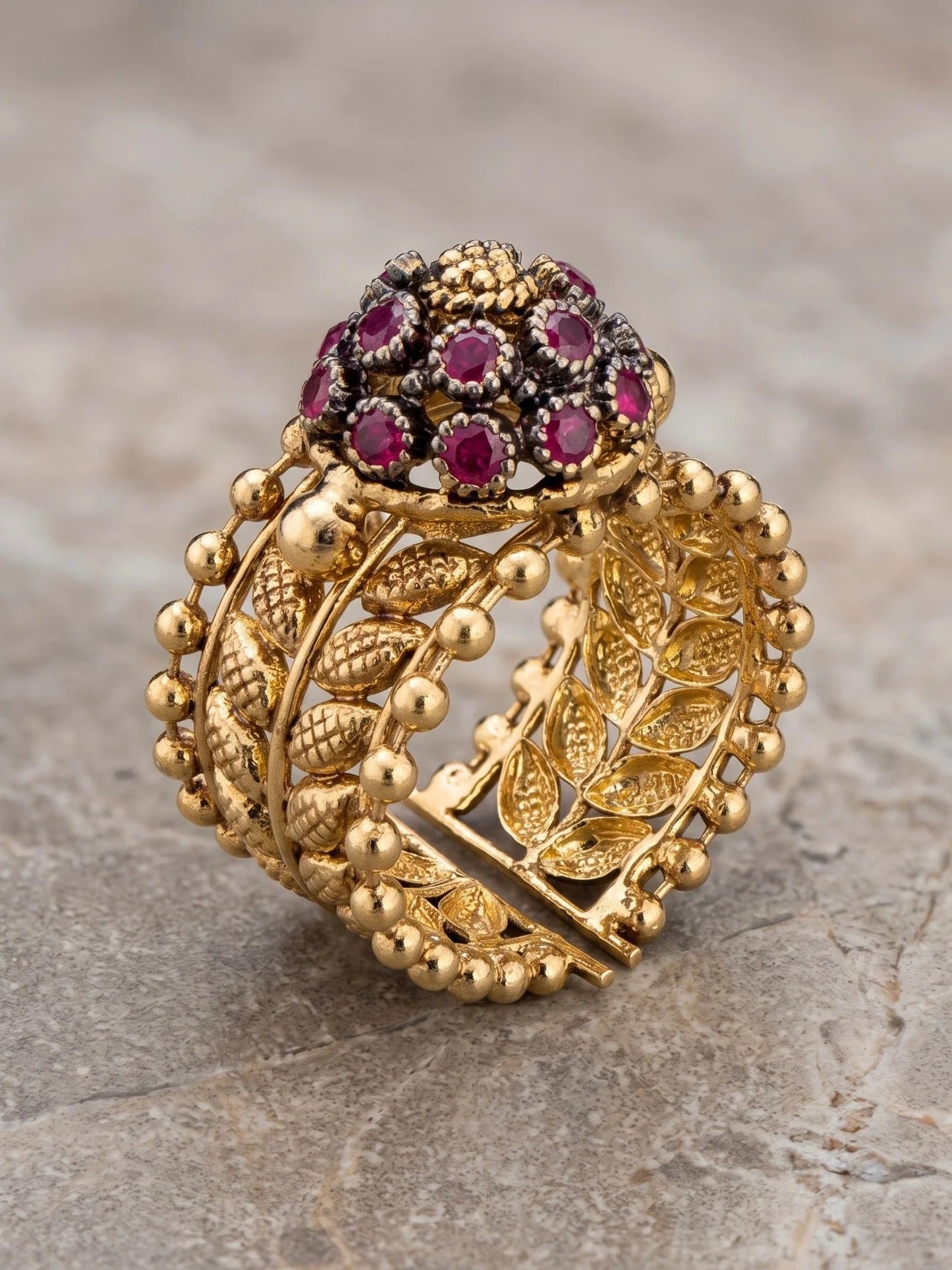 Orya Jewellery Adjustable Ring-Ruby Red R54