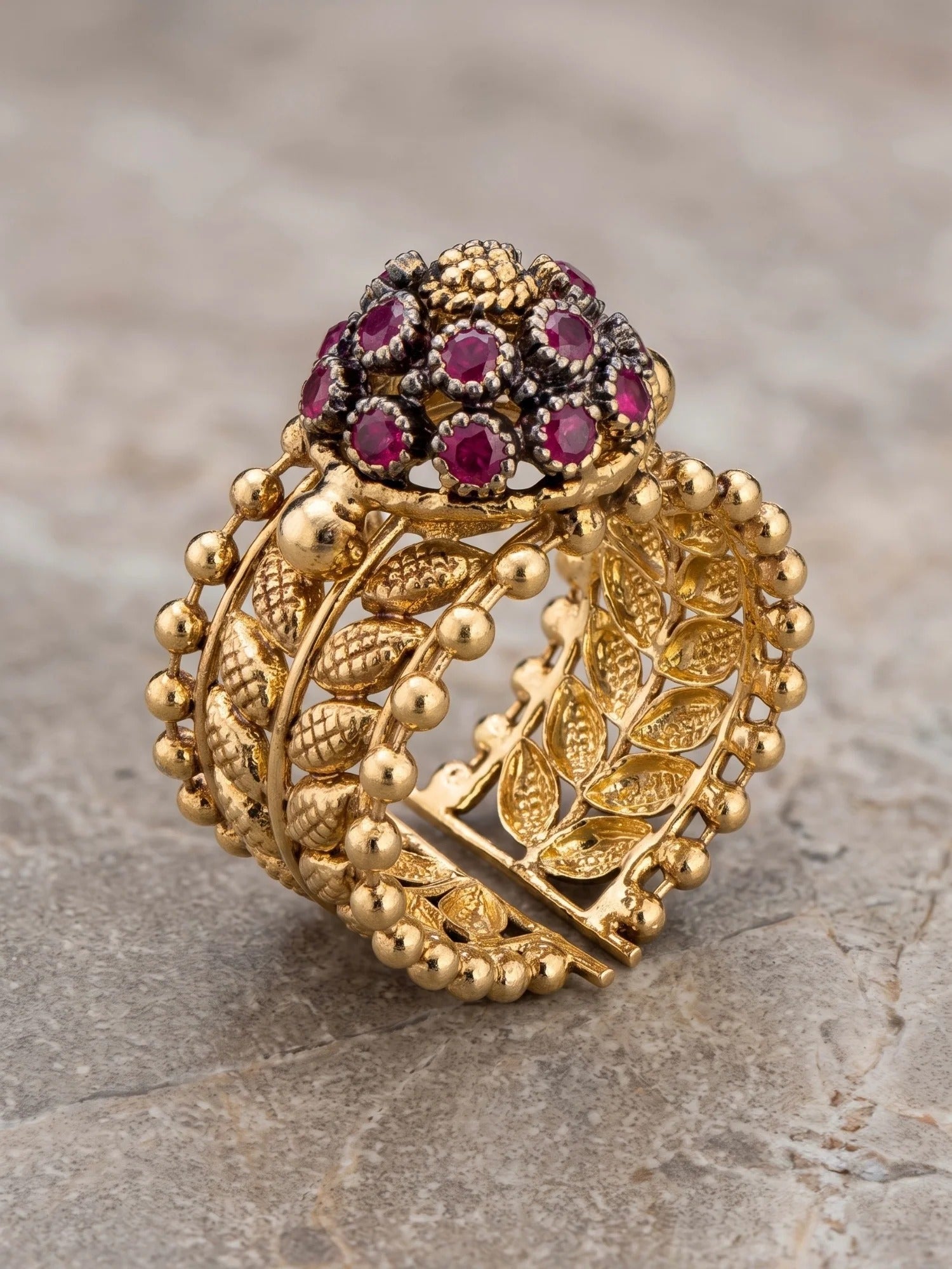 Orya Jewellery Adjustable Ring-Ruby Red R54