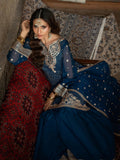 Blue Hani & Umaima Chiffon Embroidered Gharara-Ushna