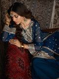 Blue Hani & Umaima Chiffon Embroidered Gharara-Ushna
