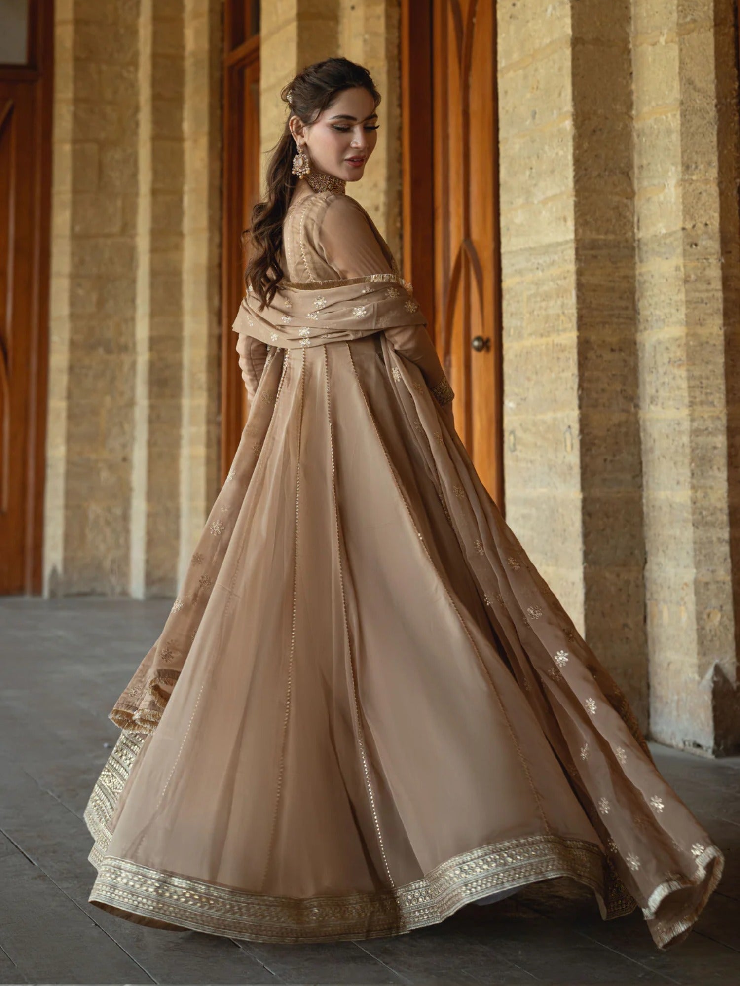 Hani & Umaima Chiffon Embroidered Stitched 2-Piece Suit-Daze