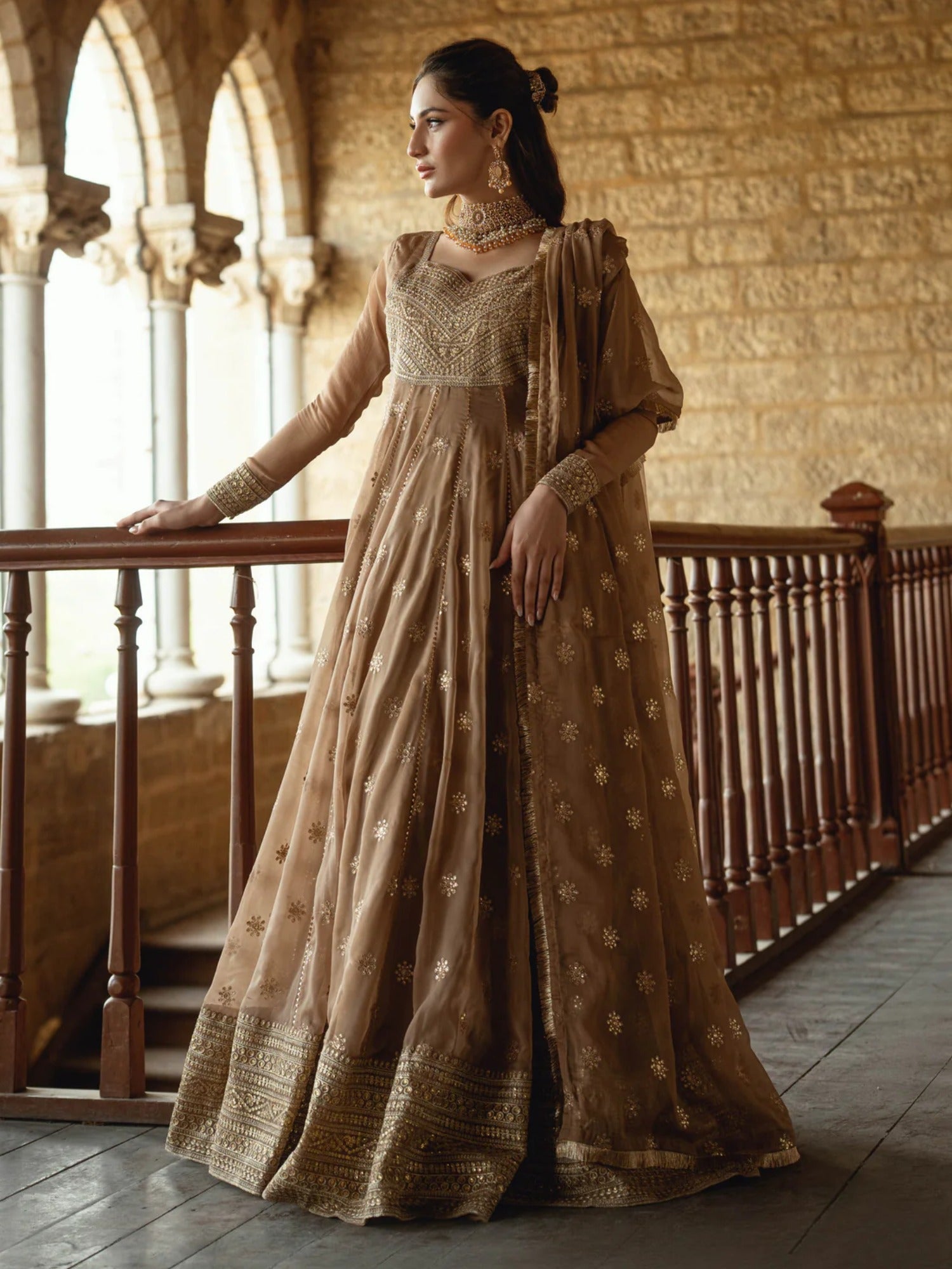 Hani & Umaima Chiffon Embroidered Stitched 2-Piece Suit-Daze