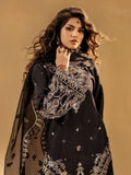 Black-Enzo Celia Korean Raw Silk Embroidered Stitched 3-Piece Suit-Veyra