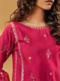 Pink-Enzo Celia Korean Raw Silk Embroidered Unstitched 3-Piece Suit-Myrha