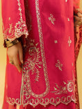 Pink-Enzo Celia Korean Raw Silk Embroidered Stitched 3-Piece Suit-Myrha