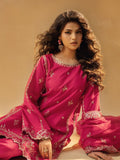Pink-Enzo Celia Korean Raw Silk Embroidered Stitched 3-Piece Suit-Myrha