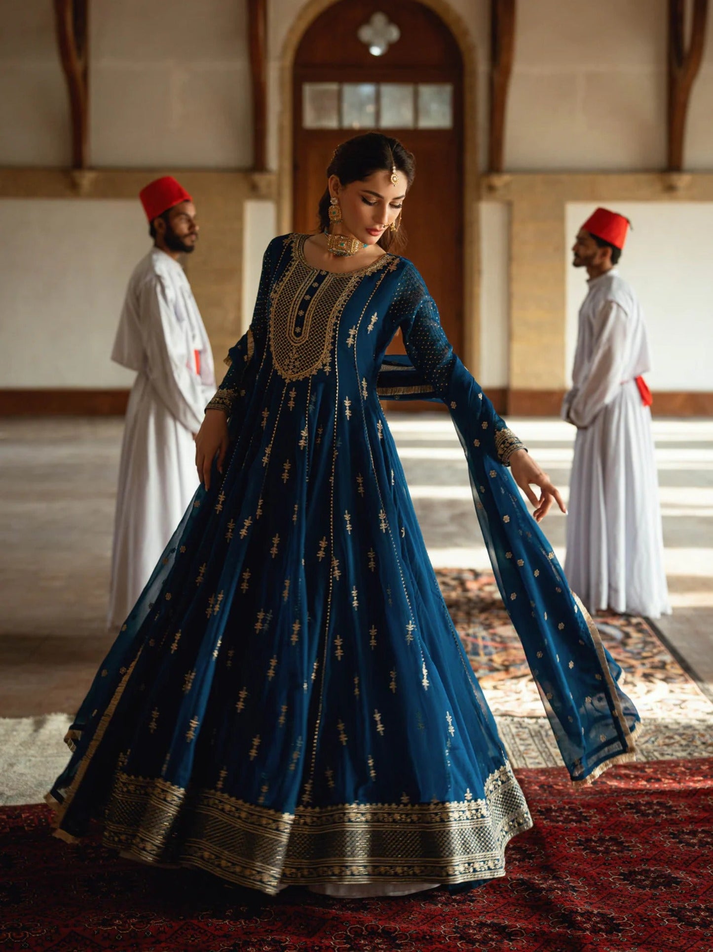 Blue Hani & Umaima Chiffon Embroidered Stitched 2-Piece Suit-Zara