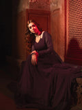 Black Hani & Umaima Chiffon Stitched 2-Piece Suit-Ayla