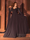 Black Hani & Umaima Chiffon Stitched 2-Piece Suit-Ayla