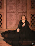 Black Hani & Umaima Chiffon Stitched 2-Piece Suit-Ayla