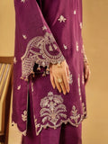 Purple-Enzo Celia Korean Raw Silk Embroidered Stitched 3-Piece Suit-Livia