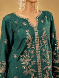 Green Enzo Celia Korean Raw Silk Embroidered Sharara-Freya