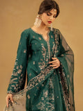 Green Enzo Celia Korean Raw Silk Embroidered Unstitched 3-Piece Suit-Freya