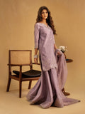 Lilac Enzo Celia Korean Raw Silk Embroidered Sharara-Zoyi