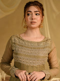 Hani & Umaima Chiffon Embroidered Stitched 2-Piece Suit-Ezra