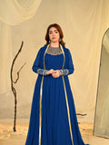 Blue Hani & Umaima Chiffon Embroidered Stitched 2-Piece Suit-Eshal