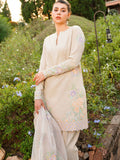 Ivory-Enzo Leia Silk Pret  Korean Raw Silk Embroidered Stitched 3-Piece Suit-Iris