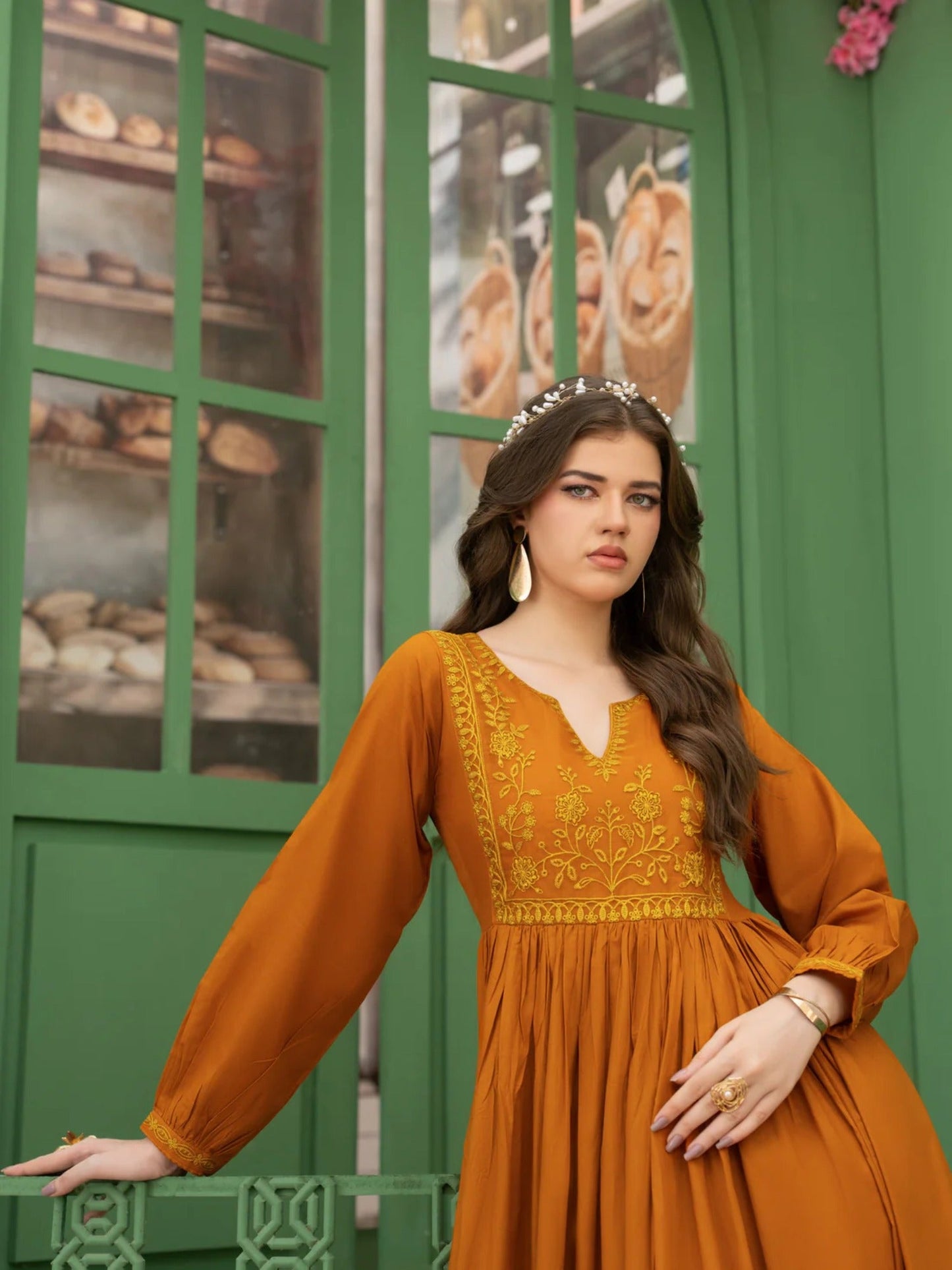 Hani & Umaima Cotton Embroidered Stitched 1-Piece-Aden