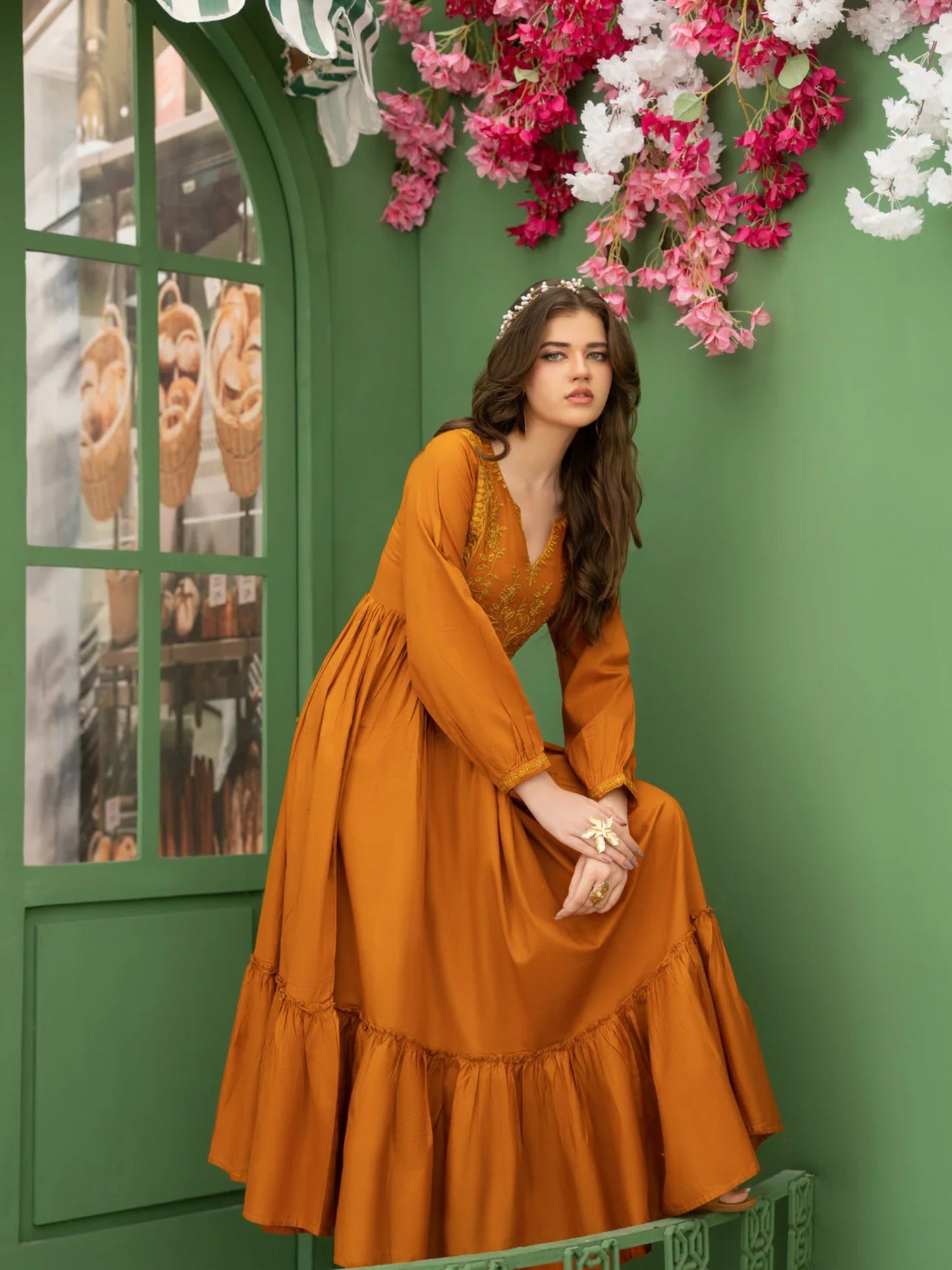 Hani & Umaima Cotton Embroidered Stitched 1-Piece-Aden