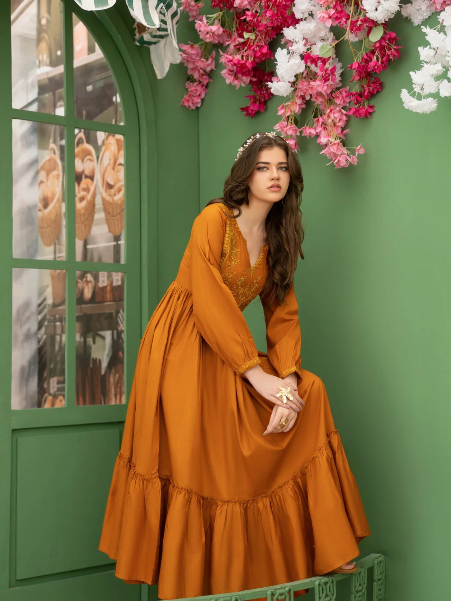 Hani & Umaima Cotton Embroidered Stitched 1-Piece-Aden