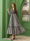 Grey Hani & Umaima Cotton Embroidered Stitched 1-Piece-Emma