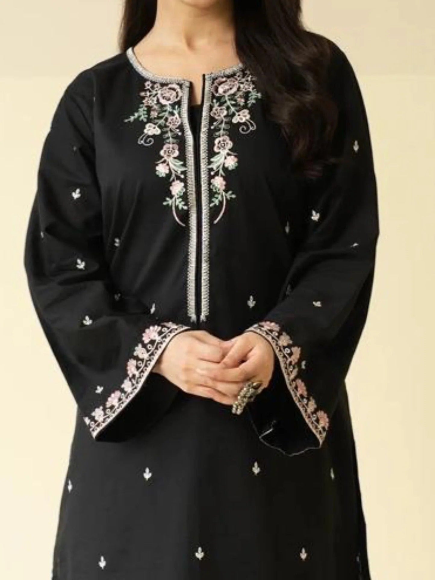 Black-Alina Lime Lawn Embroidered Stitched 2-Piece Suit-Lilac 