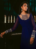 Blue Hani & Umaima Chiffon Embroidered Stitched 2-Piece Suit-Dua