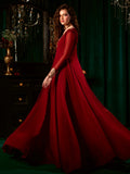 Maroon Hani & Umaima Chiffon Embroidered Stitched 2-Piece Suit-Zeba