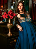 Hani & Umaima Chiffon Embroidered Stitched 2-Piece Suit-Mona