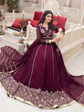 Purple Hani & Umaima Chiffon Embroidered Stitched 2-Piece Suit-Jamni