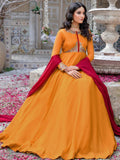 Hani & Umaima Chiffon Embroidered Stitched 2-Piece Suit-Rangreza