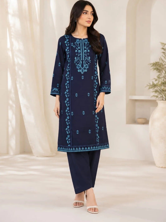 Blue Alina Lime Lawn Embroidered Stitched 2-Piece Suit-Blenz