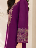 Purple-Alina Lime Summer Linen Embroiderd Stitched 2-Piece Suit-Purple Aura