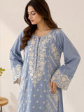 Sky Blue-Alina Lime Summer Linen Embroidered Stitched 3-Piece Suit-Sky Mist