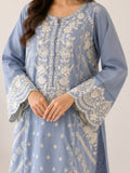 Sky Blue-Alina Lime Summer Linen Embroidered Stitched 3-Piece Suit-Sky Mist