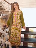 Green-Zeephire Linen Embroidered Stitched 3-Piece Suit-Abeera B